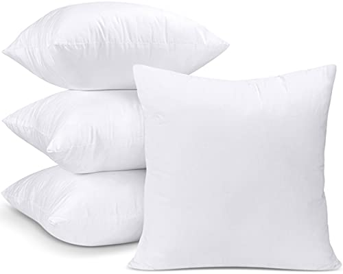 Utopia Bedding Coussins de Garnissage 45 x 45 cm (Lot de 4), Coussin à Recouvrir, Oreillers Intérieur, Rembourrage Coussins (Blanc)