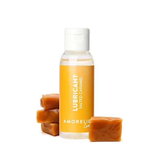 Amorelie Care - Gel Lubrifiant Sexuel à Base d'Eau (50 ml) - Comestible au Goût de Caramel Salé - Hydratant, Formule Non-collante - Adapté aux Préservatifs et Sextoys - Convient aux Peaux Sensibles