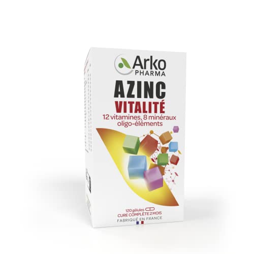 Azinc® Vitalité - Réduit la fatigue due au surmenage, soutient les performances intellectuelles, dès 15 ans - 120 gélules (L'emballage Peut Varier)