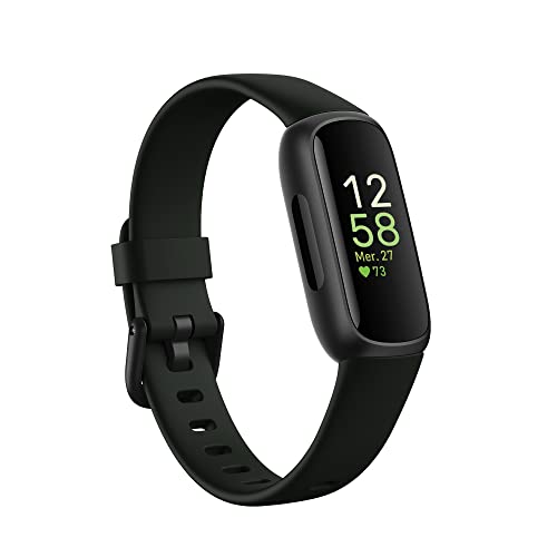 Google Fitbit Inspire 3 Bracelet d’activité sport et santé avec jusqu’à 10 jours d’autonomie de batterie et compatible avec Android et iOS, Parme, Noir intense