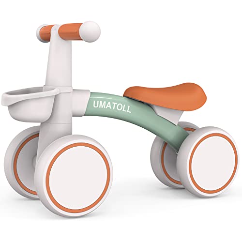 Umatoll Draisienne Bebe 1 an, Jouet Enfant pour 12-24 Mois, Vélo avec Panier pour Garçons et Filles, Premier Cadeau Anniversaire Noel(Vert)