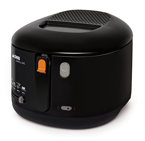 Seb Friteuse à huile, 1.2 kg de frites, Poignée rabattable, Hublot de contrôle, Compact, Simply One FF160800, Noir