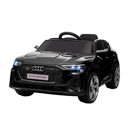 HOMCOM Voiture véhicule électrique Enfant e-tron Sportback S Line 12 V - V. Max. 5 Km/h - Effets sonores, Lumineux - télécommande, Port USB, MP3 - Noir