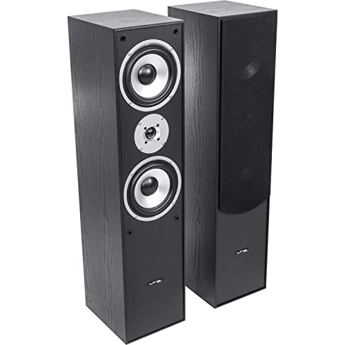 LTC - L766-BL - Enceintes HIFI bass reflex à 3 voies 350W - Bois noir