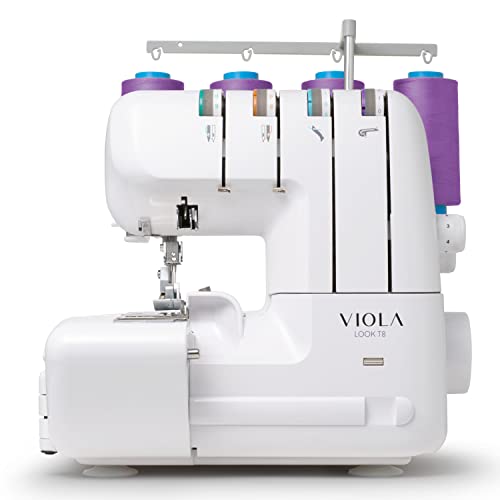 VIOLA LOOK T8 Surjeteuse avec Différentiel, Enfilage Simplifié, Machine à Coudre Overlock Facile à Utiliser 2/3/4 Fils, Lumière LED, Silencieuse