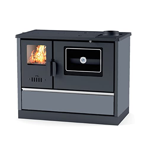 Cuisinière Bois avec Four Chauffage seul Versi Sannover 7 kW Noir