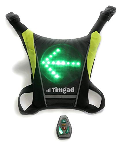 Timgad Gilet LED réfléchissant et Clignotant de sécurité très Lumineux pour Le vélo, Trottinette électrique, Deux Roues, Hoverboard, gyro-Roue, Jogging, Running, Roller, Skate, Course à Pied