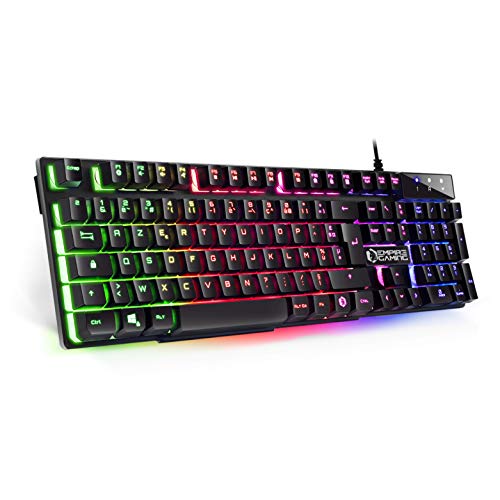 EMPIRE GAMING - Clavier Gamer Nouveau K300 (AZERTY) - 105 Touches Semi-Mécaniques - Rétroéclairage LED RGB - 19 Keys Anti-Ghosting - 12 Raccourcis Multimédia - USB Filaire