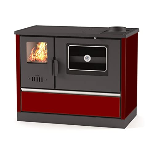 Cuisinière Bois avec Four Chauffage seul Versi Sannover 7 kW Bordeaux