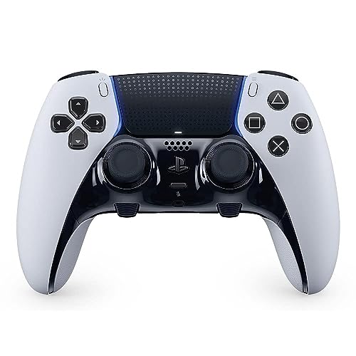 Sony, Manette DualSense Edge Officielle pour PS5 et PC, Sans Fil, Commandes Ultra-Personnalisables + Profils Interchangeables + Confort Amélioré, Boîte de Transport Incluse, Couleur : Blanche et Noire