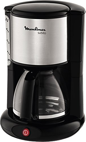 Moulinex Subito Cafetière filtre inox, 1.25 L, 10 à 15 tasses, 1.25 L, Système anti-goutte, Porte-filtre pivotant, Arrêt automatique après 30 min FG360811