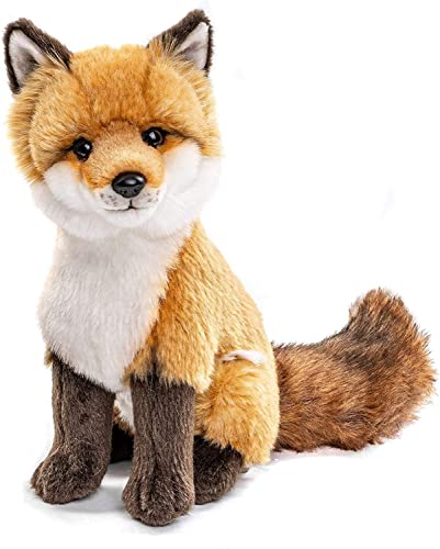 Uni-Toys - Rotfuchs Classique – 27 cm (Hauteur) – Renard, Animal de la forêt – Peluche, Marron, Blanc, HW-79025