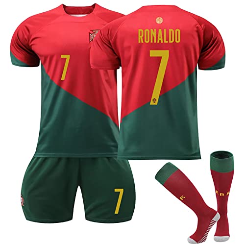 Al NASSR FC Maillot Foot Enfant et Adultes Nouveaux Maillots #7 Home/Away Soccer Jersey, Ensemble Football Homme Garçon Vêtement Sport Tshirt, Shorts et Chaussette Set
