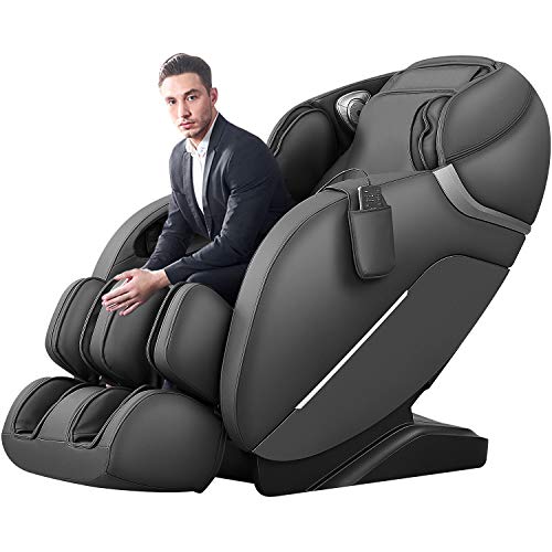 iRest Relax SL-Track Fauteuil de massage complet du corps inclinable Zero Gravity avec rouleau pour les pieds, fauteuil inclinable de massage Shiatsu