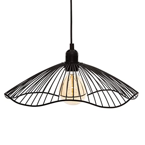 Atmosphera - Suspension filaire Galt noire - métal D34 cm