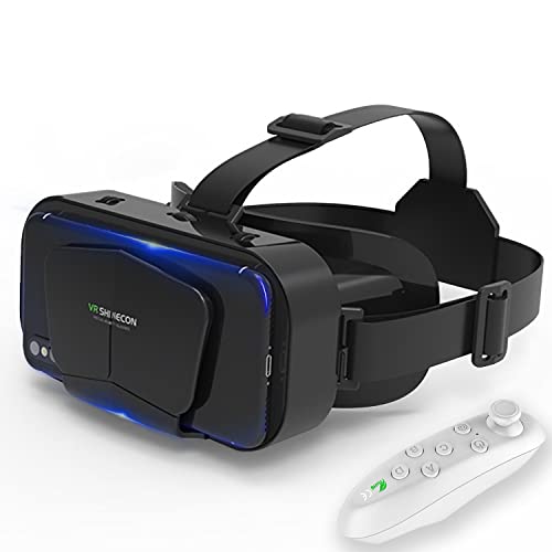 Cutebe Casque VR, Casque Réalité 3D Virtuelle, Casque VR Compatible avec lPhone & Android Phone, Qualité d'image 2K HD & Lumière Anti-Bleue-Casque de Réalité Virtuelle pour Jeux et Films Noir