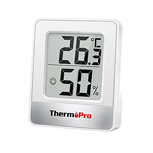 ThermoPro TP49 Petit Hygromètre Numérique Thermomètre Intérieur Thermomètre D'ambiance Moniteur de Température et Humidimètre pour Le Confort du Bureau à Domicile Thermomètre de Reptile