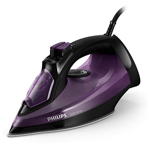 Philips 5000 Series Fer vapeur, Puissance de 2 400 W Débit de vapeur continu 45 g/min, Système anticalcaire intégré, Effet pressing 180 g, SteamGlide Plus (DST5030/80)