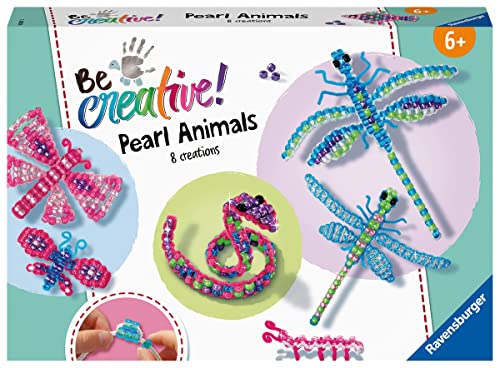 Ravensburger – Be Creative – Animaux en perles – Création animaux en 3D – Loisir créatif – Activité détente et créative – Dès 6 ans – 18247, Colorées