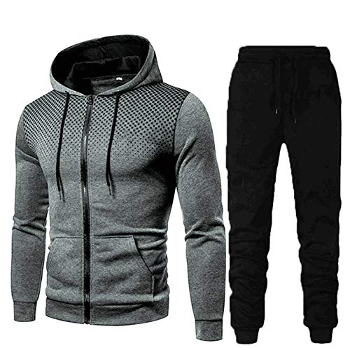 WZYYDS Tenue Sport Homme Décontracté Hooded Survetement Pas Cher Ensemble Jogging Homme Sport Chic Veste Zippée Avec Capuche Pantalon Jogging De Sport