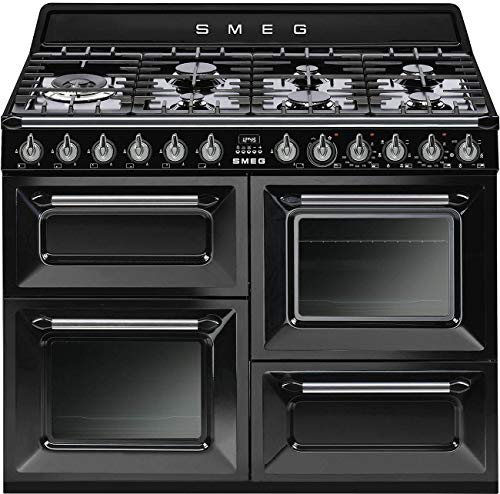 Piano de cuisson Smeg TR4110BL1 - Noir - Classe énergétique A / Plaque Gaz / Four Electrique Multifonction - Vapor Clean - Porte tempérée