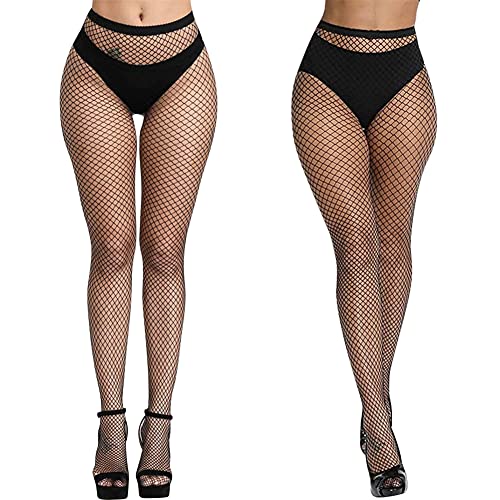 Aomig Collants Résille Femme, Sexy Élastique Collants, Taille Haute Filets Bas Résille, Cuisse Haut Bas Collants (as4, alpha, m, regular, regular)