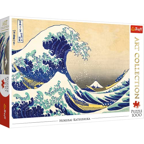 Trefl Puzzle, La Grande Vague au Large de Kanagawa, Hokusai Katsushika, 1000 Pièces, Collection d'art, Qualité Premium, pour Adultes et Enfants à partir de 12 Ans, TR10521