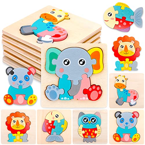 Puzzle en Bois pour Enfants - 6PCS Jouet Montessori Animaux 3D Puzzles, Puzzle à Encastrements, éducation Jouets Jouets