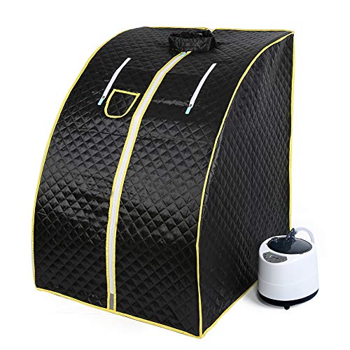 Sauna pliable cabine, Sauna infrarouge portable,Personal Spa at home Perspiration Perdre du poids avec le contrôleur de température à distance 98x80x70cm (Noir)