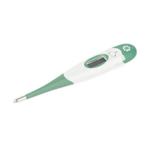 Badabulle Thermomètre digital (voie buccale, rectale et à l'aisselle), 10 secondes chrono, Embout flexible, Mémorise température, Température à 0,1°C près