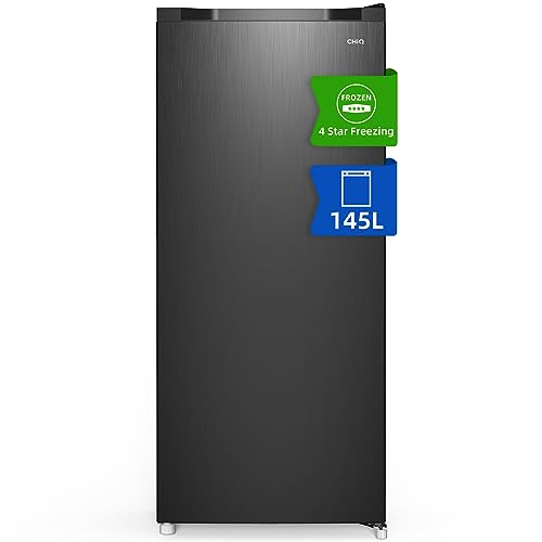 CHiQ Congélateur armoire avec une capacité de 145L, Congélation rapide, Thermostat réglable, Silencieux, Porte réversible, Noir, Classe énergétique E