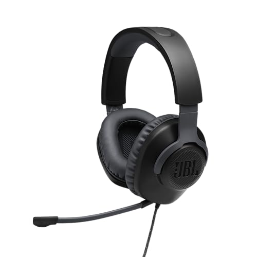 JBL Quantum 100 – Casque gaming filaire avec micro détachable – Accessoire gamer léger et confortable – Compatible avec plusieurs plateformes – Couleur : Noir