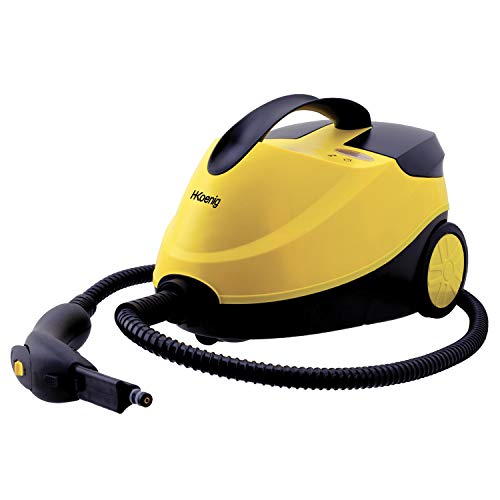 H.Koenig Nettoyeur Vapeur 4 bars NV6200, Autonomie 45 min, prêt en 8 min, 1,5L, Puissant 2000W, Compact, Multifonction Maison et Bureau, sol, meuble, voiture + 10 accessoires inclus