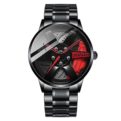 Allence Montre pour Homme,Noir Classique d'affaires À Automatique Analogique Montres Hommes Marque De Luxe Casual De Mode Montre-Bracelet Sport Étanche en Cuir Montre