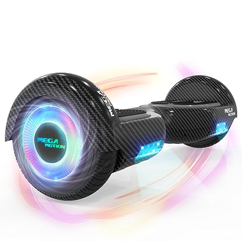 MEGA MOTION Hoverboard, Hoverboards à deux roues de 6,5 pouces avec Haut-parleur Bluetooth, avec Lumières LED colorées, Cadeau pour Enfants et Adolescents