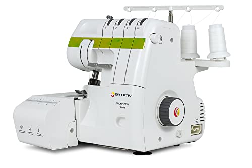 EFFEKTIV Surjeteuse Triumphator 1800X, Machine à Coudre Overlock, Filetage 2/3/4 Avec Différentiel, Cadre Entièrement en Métal, 20 points, Automatique, Puissant 120W -1350 points/min, Pédale (Vert)