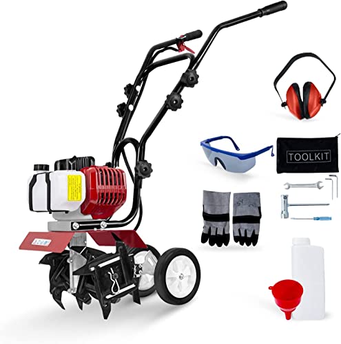 BU-KO 52CC Moteur de motoculteur à Essence de Jardin 3HP 2 Temps cultivateur de Sol à Gazon Rotovator Moteur léger Compact Puissant poignées sûres 1 Ans de Garantie