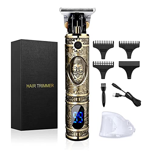 Tondeuse Cheveux Hommes, Tondeuse Barbe Homme Professionnel Rasoir Tondeuse Cheveux en T Sans fil électrique avec écran LCD Tondeuse Homme pour Cadeau Homme Salon de Coiffure la Famille