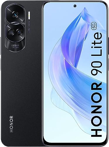 HONOR 90 Lite 5G Smartphone avec Triple Caméra 100 Mpx, 8+256 Go, Écran 6,7" 90 Hz, 4500 mAh, Double SIM, Android 13, NFC, Noir