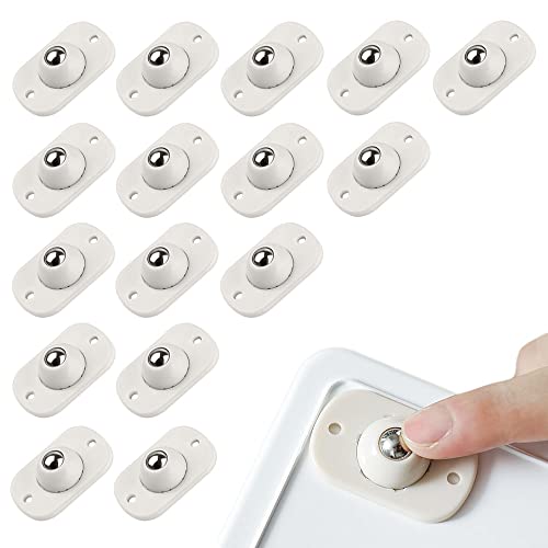 Hazrcvr Mini Roulettes Auto-Adhésives 16 Pièces Petite Roulette Universelle Roulettes Pivotantes Autocollantes 360 Poulie Mobile Rotative Roulettes de Transfert de Billes Mini roulettes pour Meubles