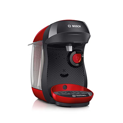 Bosch Tassimo Happy TAS1003 – Machine à café à capsules – Cafetière multi boissons pour plus de 40 boissons – Avec technologie intellibrew – 1400 W – Couleur : Rouge