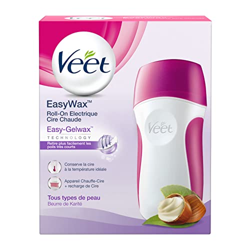 Veet EasyWax Roll On - Kit d'Epilation à la Cire, Rose et Blanc, 1 Unité (Lot de 1)