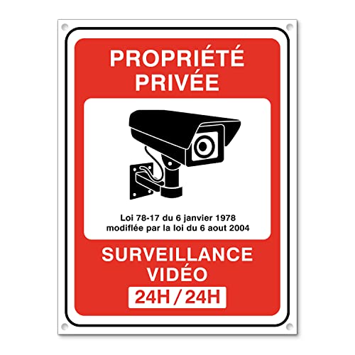 TK THERMALKING Vidéo surveillance panneau - Panneaux de sécurité Plaque Alarme pour propriété privée - Signalétique en plastique 20x15cm (1)