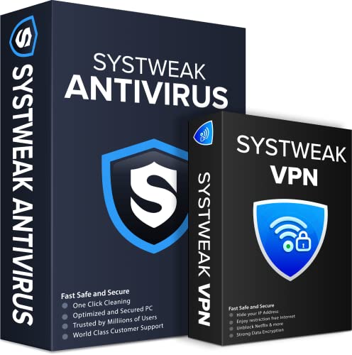 Systweak Antivirus et Systweak VPN pour Windows 1 PC, 1 an | Protection en temps réel | Navigation privée | Pare-feu | Sécurité totale (livraison par e-mail uniquement en 2h - pas de CD)
