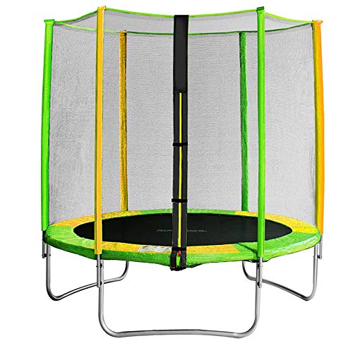 Supfine 5FT Trampoline Exterieur Enfant, Ø150 cmTrampoline Enfant avec Tapis de Saut, Filet de Sécurité et Revêtement pour Les Bords, Trempoline Jardin Extérieur Bleu 100 kg