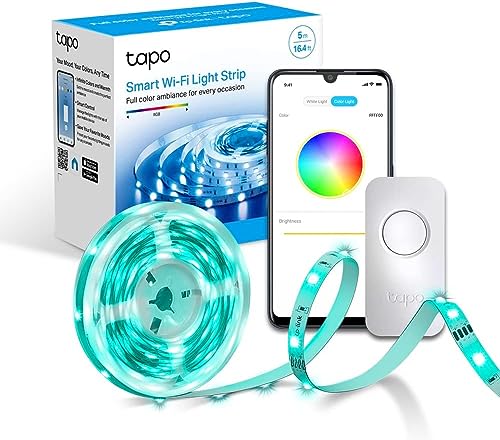 Tapo Ruban LED Connecté WiFi RGB 5m, Bande LED Chambre Multicolore, Haute luminosité et Durable, Contrôle via WiFi App, Commande vocale, Compatible avec Alexa et Google Home, Tapo L900-5