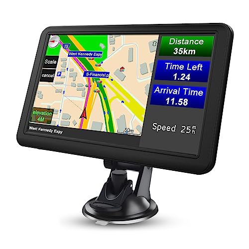 AWESAFE GPS Voiture GPS Poids Lourds GPS Camion 7 Pouces avec Navigation, GPS Bluetooth avec Cartes d'europe, mises à Jour gratuites à Vie