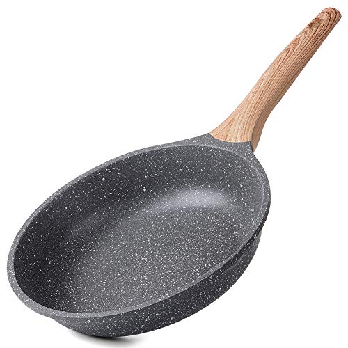 ZUOFENG Poêle à Frire Antiadhésive 20CM, Casseroles en Pierre, Revêtement de Granit, Poêle à Omelette Casseroles. (Gris, 20CM)