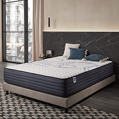 NATURALEX - Matelas PerfectSleep 140x190 cm - Mousse à mémoire de Forme + Blue Latex - Haute Densité - Thermorégulateur - Durable - 7 Zones - Réversible - Soutien Parfait - Hypoallergénique