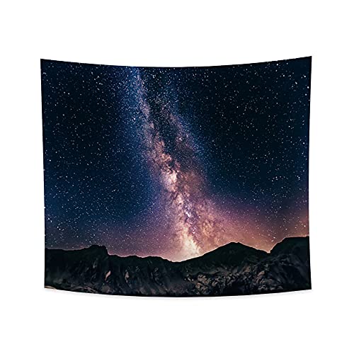 YONGFOTO 150x130cm Ciel étoilà Tapisserie, Mystérieux Nébuleuse Galaxie La nature Nuit Paysage Tapisseries Univers Montagnes Tapisseriepour la décoration de bureau de chambre à coucher de dortoir